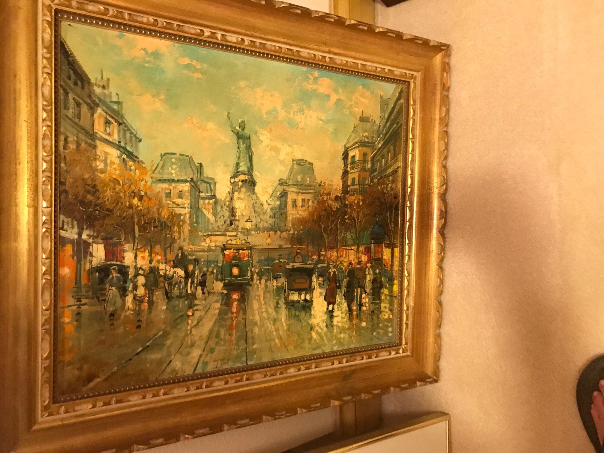 Framed Cityscape Painting