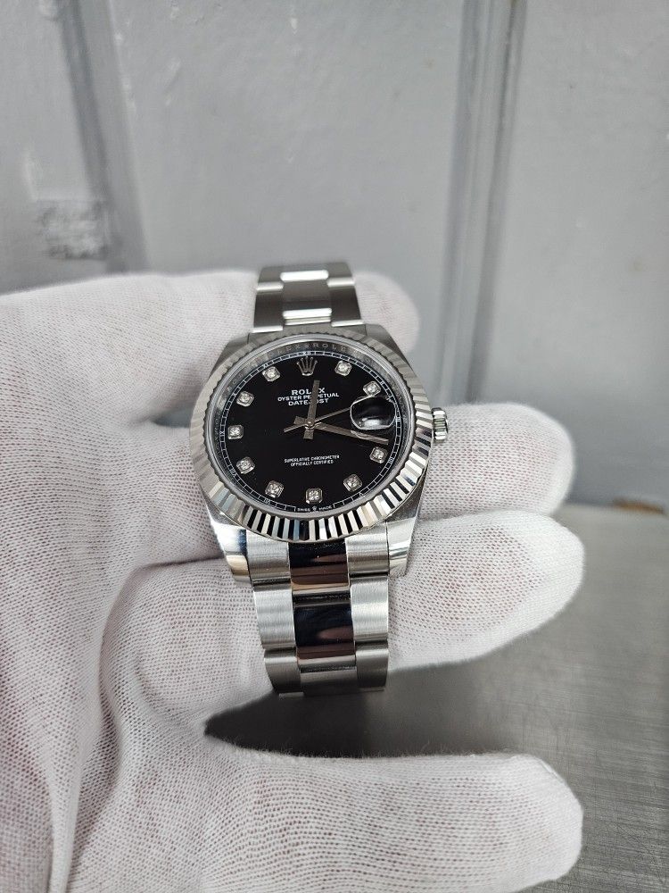 Rolex Datejust 41mm 126334 Oyster Black Diamond Dial