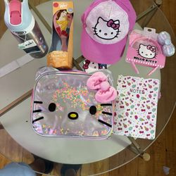 Lonchera De Hello Kitty Vaso Diadema Gorra Sepillo Libreta Las 6 Cosas Por Por $70