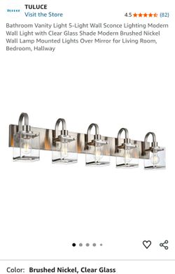 TULUCE Bathroom Vanity Light 5-Light Wall Sconce Lighting Modern Wall Light - NEW