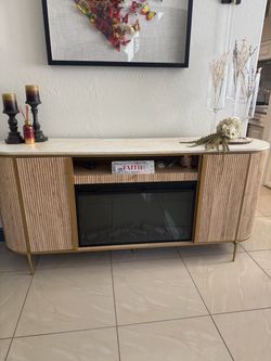Tv stand fire pit
