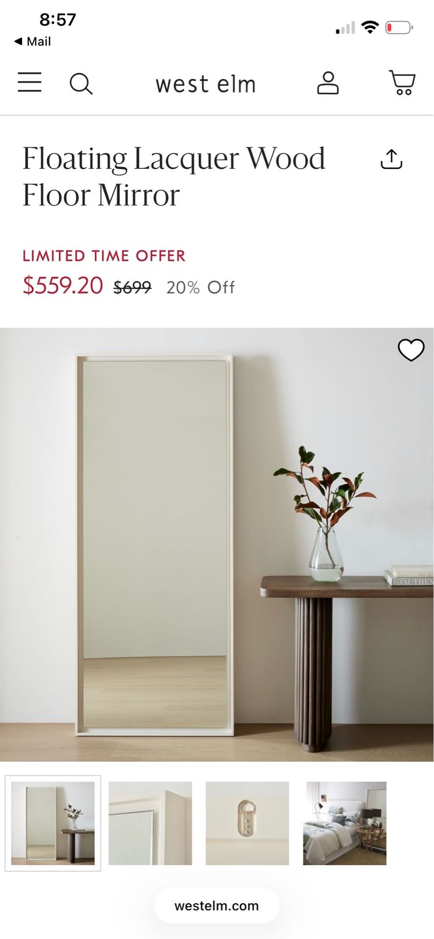 West Elm floor mirror