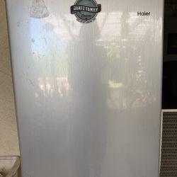 Stainless steel Haier 3.2 cu ft Refrigerator w/ Freezer