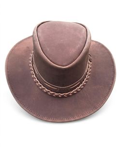 The Ridgecrest Braided Leather Cowboy Hat – Distressed Antique Brown Edition