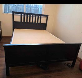 Dark Brown Wood Bed Frame