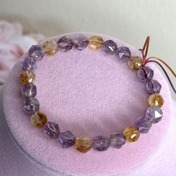 8mm  Amethyst & Citrine Bracelet 