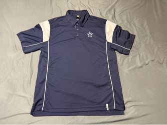 Size M Dallas Cowboys Reebok Polo Shirt  Navy Blue White NFL Team Apparel
