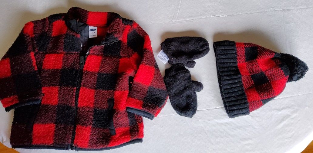 Old Navy 6 -12 Months Set/jacket / Mittens / Hat