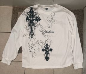 White Thermal Long Sleeve Graphic Shirt