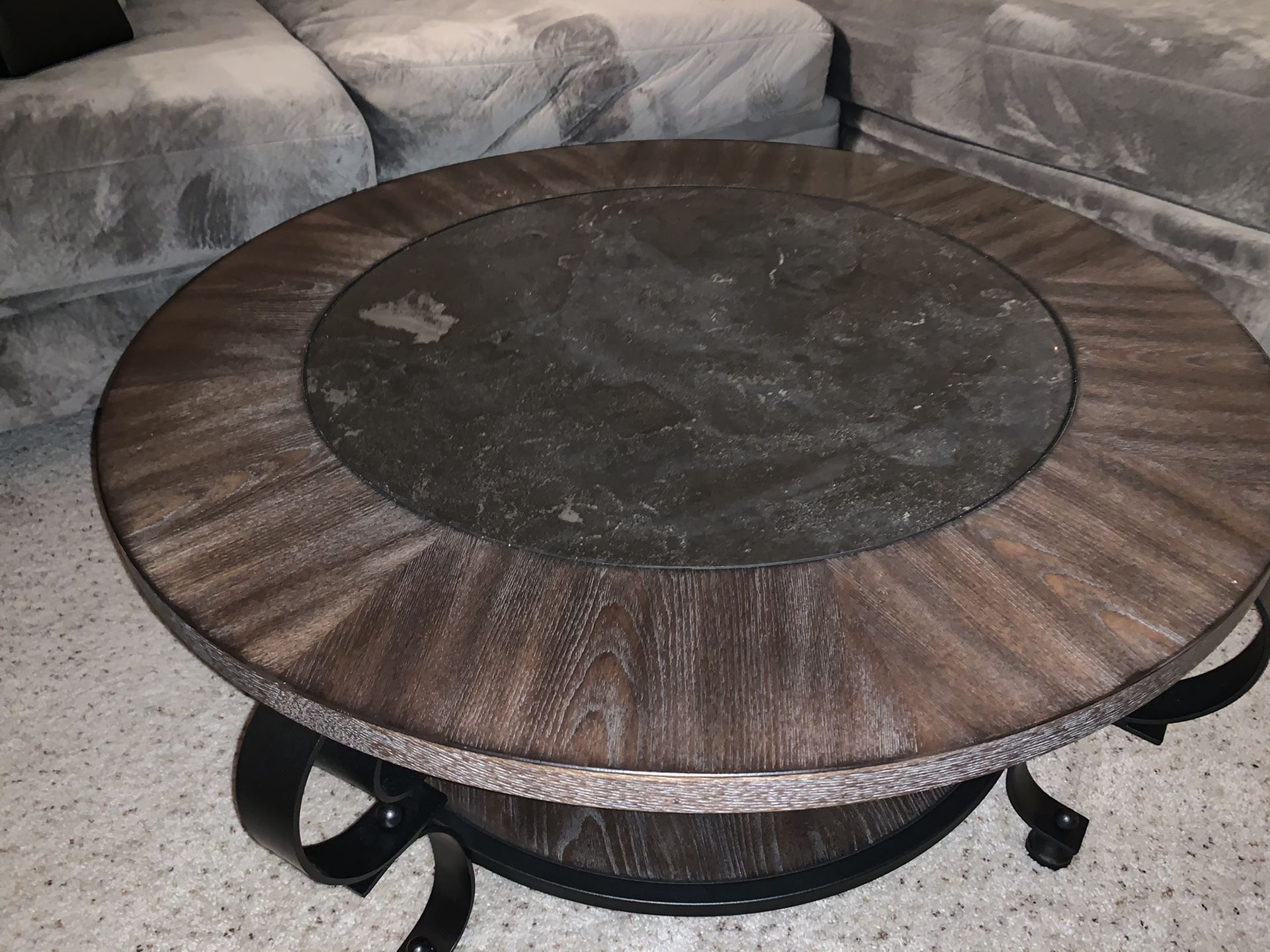 Marble/Wood Coffee Table