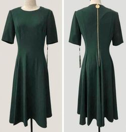 Calvin Klein forest green fit n flare dress NWT- size 8