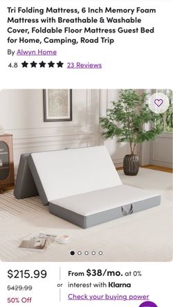 Alwyn Home Tri Folding 6-Inch Memory Foam Mattress