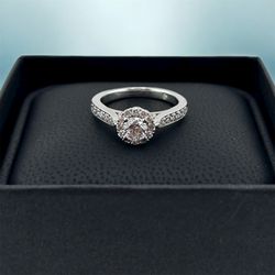 Natural Diamond Certified Ring In 14k White Gold 