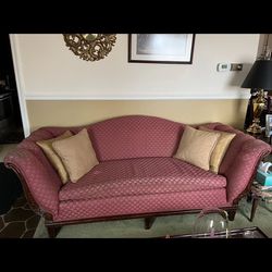 Antique Camelback Couch; 7 ft x 34 in H x 34 D