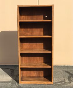 Tall Wooden Bookcase with 5 Shelves