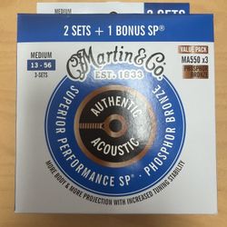Martin acoustic Guitar Strings 3pack
