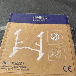 KMINA Toilet Safety Rails for Seniors, Heavy Duty Frame with Handles, Adjustable Height and Width, Handicap Grab Bars