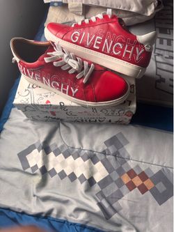 red and white givenchy trainer sneakers size 44/10.5