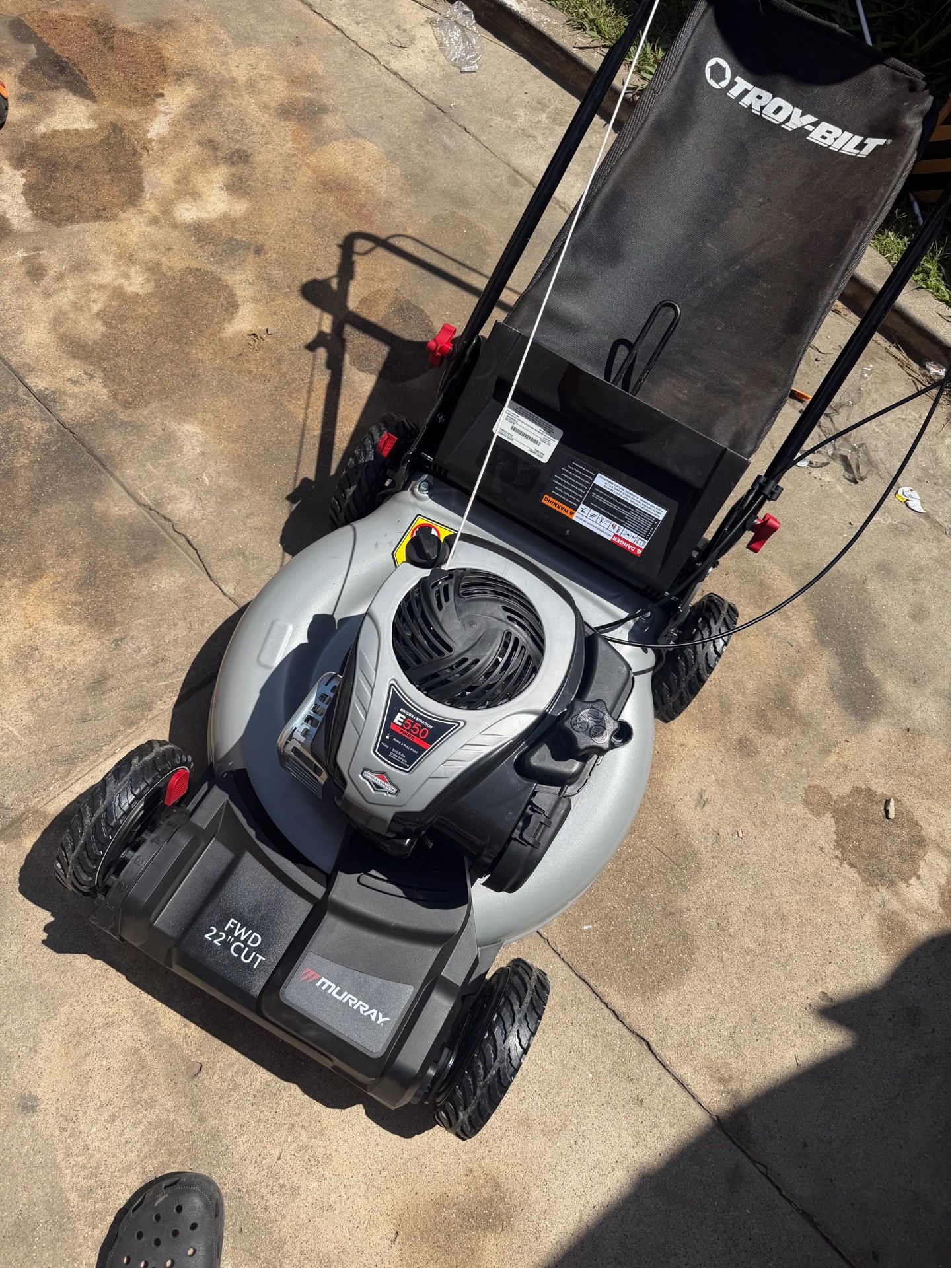 Murray 22 in. 140 cc Briggs & Stratton Walk Behind Gas Self-Propelled Lawn Mower with Front Wheel Drive and Bagger