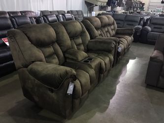 Brown Fabric 2 Piece Reclining Set