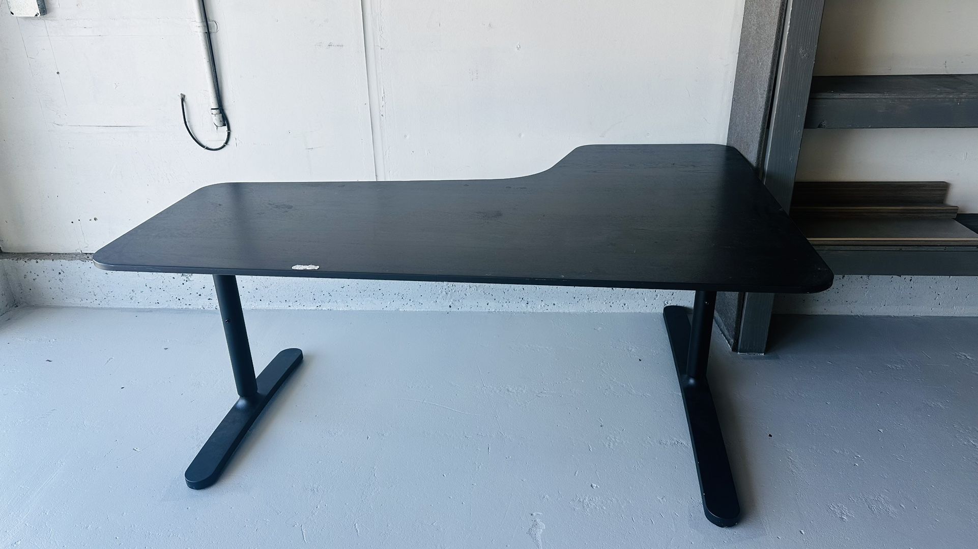 Ikea black L-shape desk
