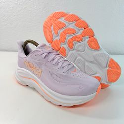 Hoka One One Clifton 10 Women Sz 7 D Lilac Cream Tangerine 1162031-LRMT Wide
