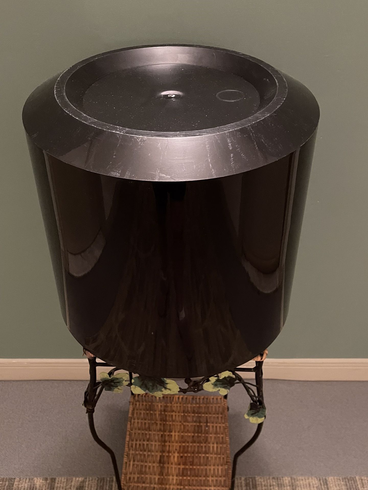 ROUND, VERY LARGE (15" x 15") BLACK PLASTIC PLANTER (stand sold separately) - firm price