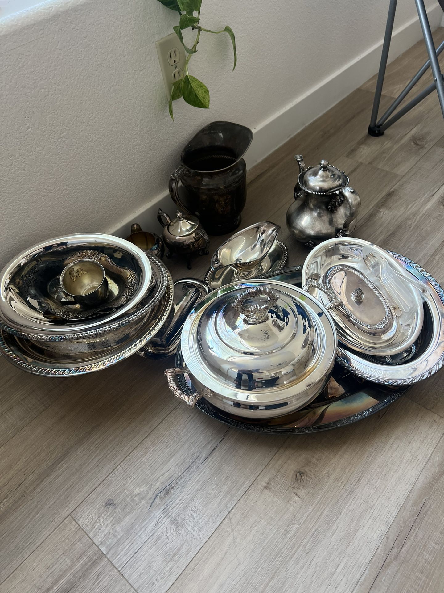 Vintage Silverware And Pots 