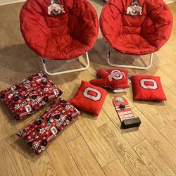 Ohio State Chairs, Pillows And Can Opener