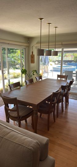 Crate and Barrel dining table and 8 chairs