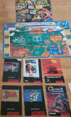 5 Game Manuals 2 Posters For Super NES