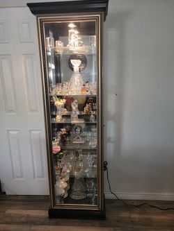 Black and Gold Curio Display Cabinet
