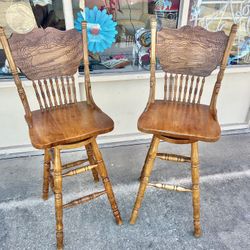 Pair Of Swivel Barstools 