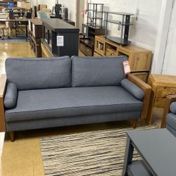 Baxton Studio Harley’s on Grey/walnut Sofa