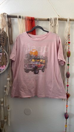 Oversized Jeep Graphic T-Shirt Pink