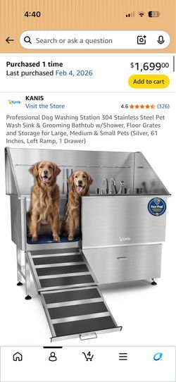 Dog wash station commercial grade