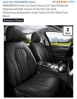 MINGBRON Front Car Seat Covers 2-Pack Black