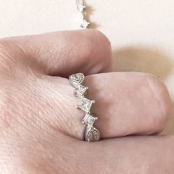 White Gold Diamond Ring & Necklace SET