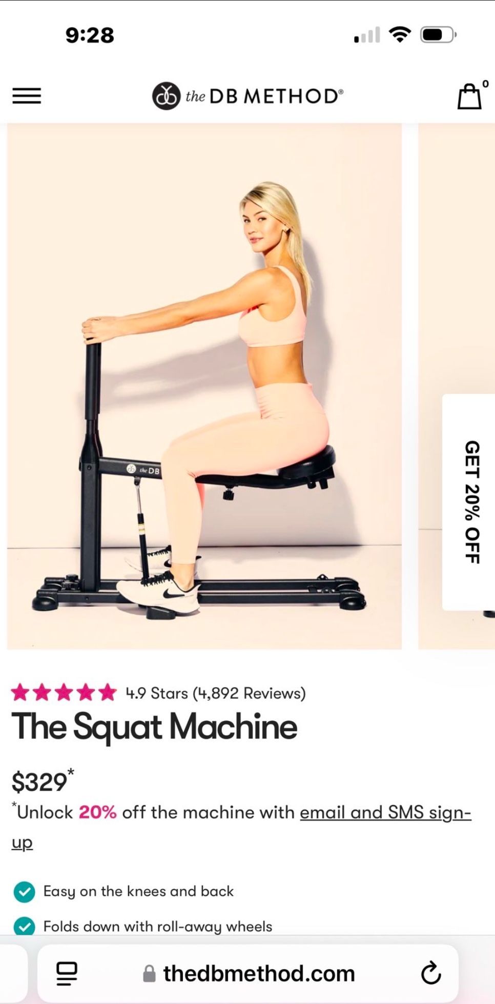 Exercise Machine Db Method Inner Thighs DB Method Squat Machine - Main Image