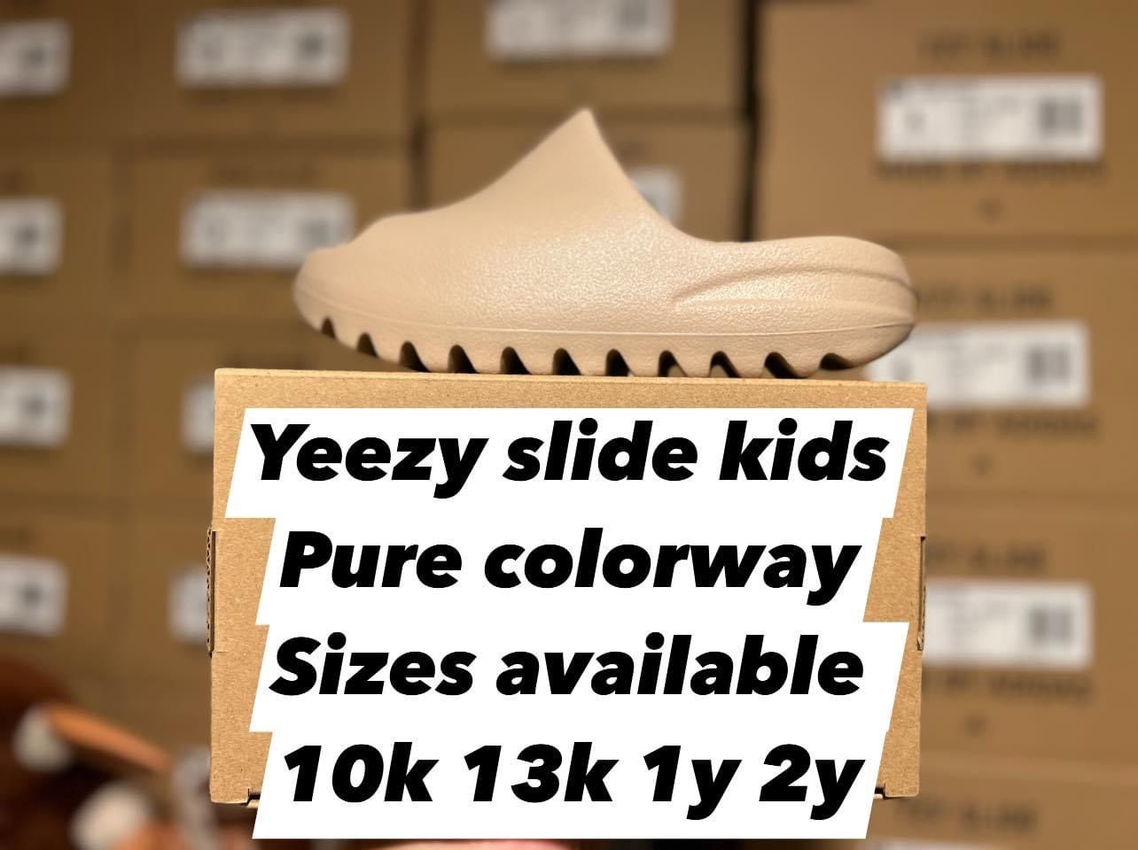 Yeezy Slides Kids Pure Color Way