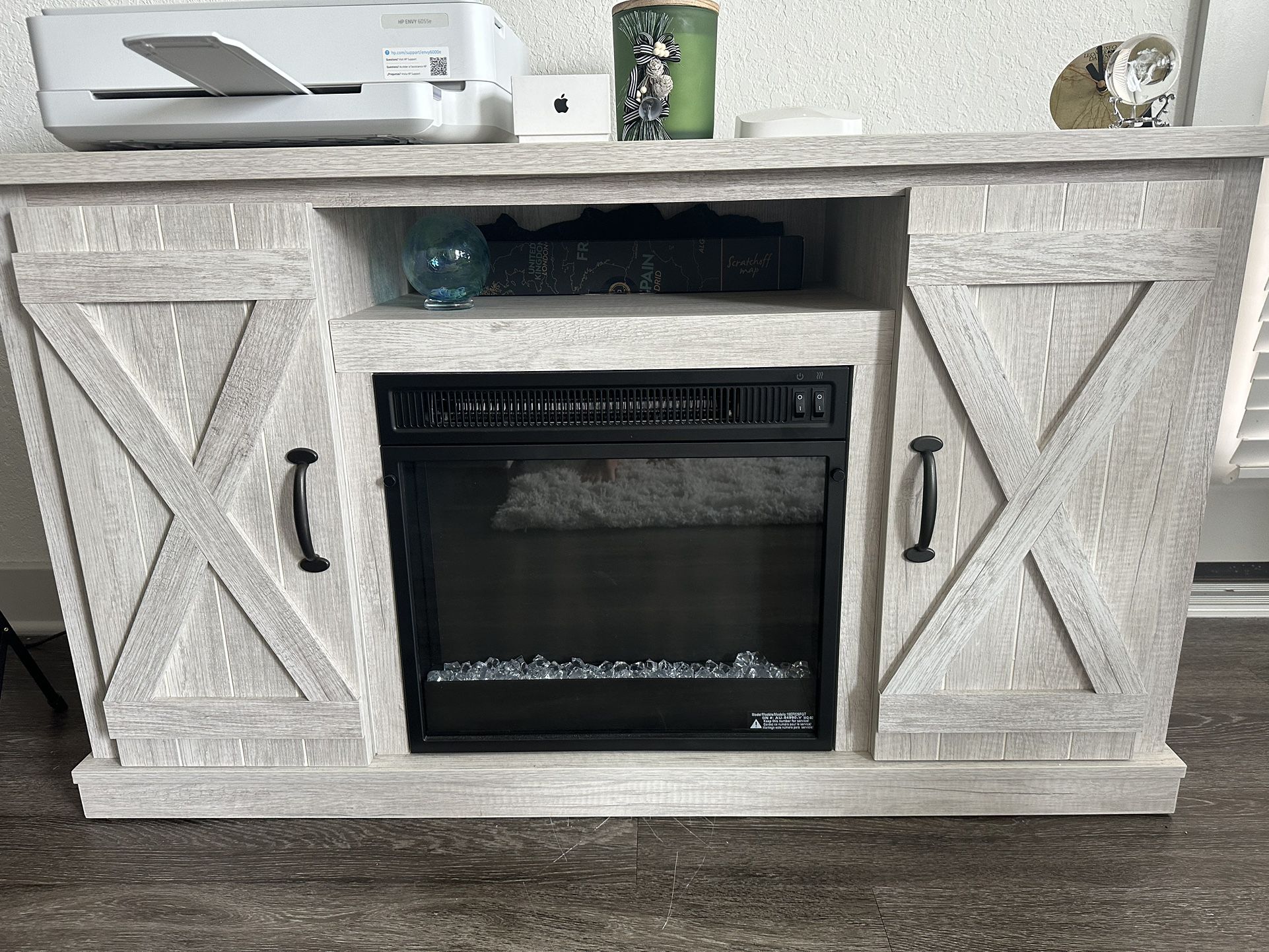Beautiful TV Stand WITH Electric Fireplace 