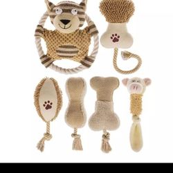 New Dog Plush Squeaky Toys Bundle of 6pcs
