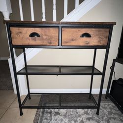 Sofa Table with Storage Shelf for Entry Way, Small 30" Entryway Table with 2 Fabric Drawers.
