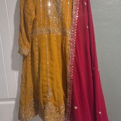Indian Pakistani Tradition Designer Shalwar Kameez Embroidery 