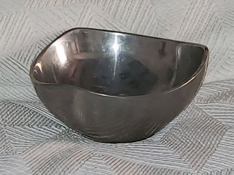 Nambe Bowl 527 Tri Corner Silver Alloy Bowl Mid Century Modern