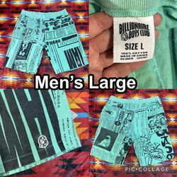 Billionaire Boys Club Shorts Mens Size Large Mint Green Elastic Waist Drawstring