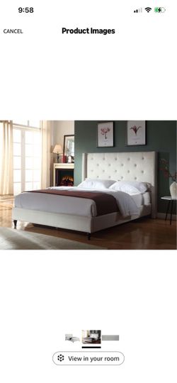 Queen bed frame with mattress and topper!
