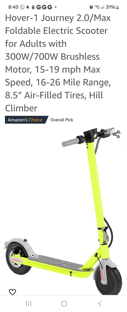 Hover Journey Foldable Electric Scooter For Adults With 350W