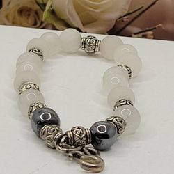 QUARTZ VINTAGE BRACELET, PALE PINK STRETCH
