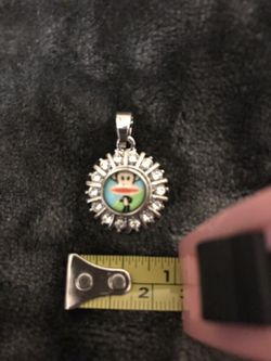 Blue Monkey White Rhinestone Jewelry Pendant